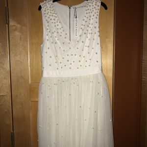 Alice and Olivia white tulle/beaded dress